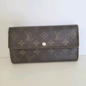 Authentic LOUIS VUITTON LV Vintage Monogram Sarah Wallet Envelope Leather Large